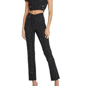 I.AM.GIA Black & White Striped Pants With Side Zipper XXS